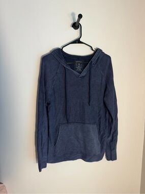 Womens Navy Blue Hooded Pullover Shirt - American Eagle Outfitters